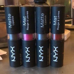 4 NYX Matte lipsticks